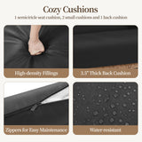 Yaheetech Egg Rattan Chair, Indoor/Outdoor PE Rattan Egg Basket Lounge Chair w/ 4 Cushions, Oversized Egg-Shaped Chair w/Metal Frame Stand for Patio, Backyard, Living Room - Light Brown/Black Yaheetech