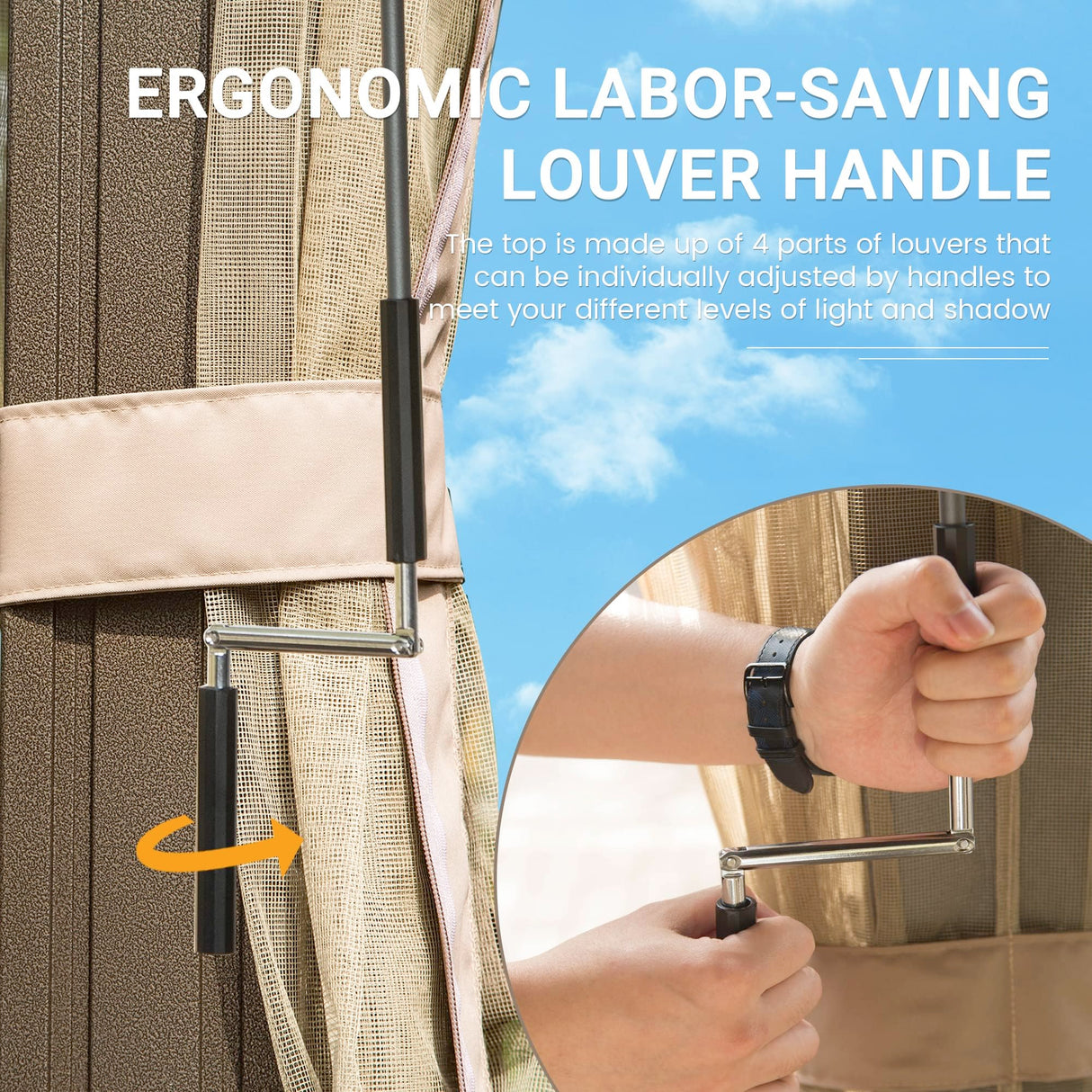 Domi 12x20FT Louvered Pergola, Aluminum Outdoor Pergola, Patio Pergola with Adjustable Roof, Metal Pergola Gazebo with Mosquito Netting for Patio, Backyard, Deck, Garden, Lawns, Gray domi outdoor living