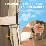 Domi 12x20FT Louvered Pergola, Aluminum Outdoor Pergola, Patio Pergola with Adjustable Roof, Metal Pergola Gazebo with Mosquito Netting for Patio, Backyard, Deck, Garden, Lawns, Gray domi outdoor living