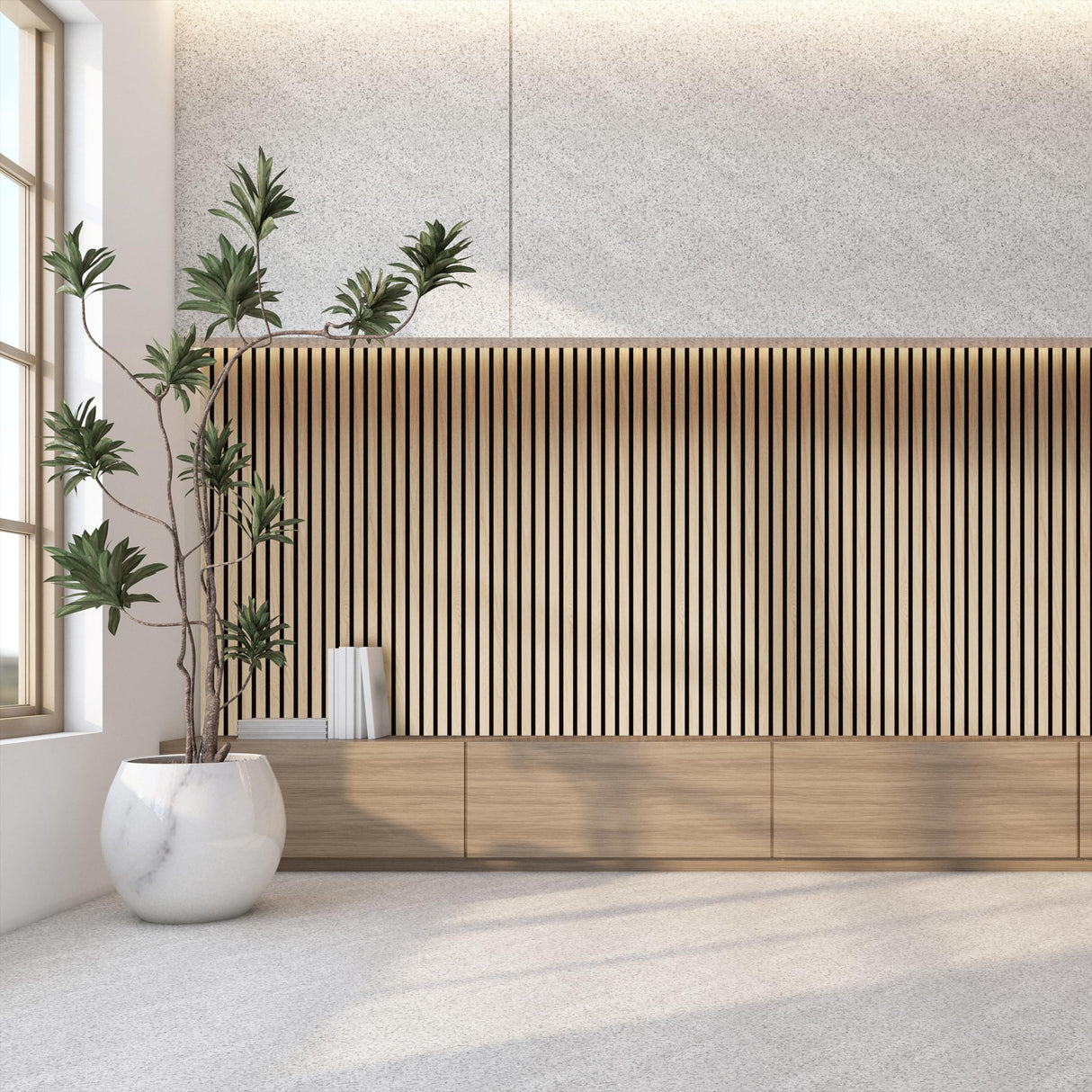 2-Pack Acoustic Wood Wall Panels - Wood Slat Wall Panels for Interior Wall Decor - Soundproof Wood Panels for Wall - Slat Wall Paneling - Wood Paneling for Walls and Ceilings COREMINDED