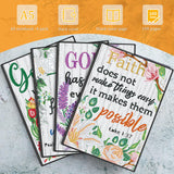 Ctosree 4 Pack A5 Bible Diamond Painting Notebook Christian Diamond Art Notebook, God is Within Her She Will Not Fall Inspirational Quotes Journal Leather Sketchbook with Tools for Gift Ctosree