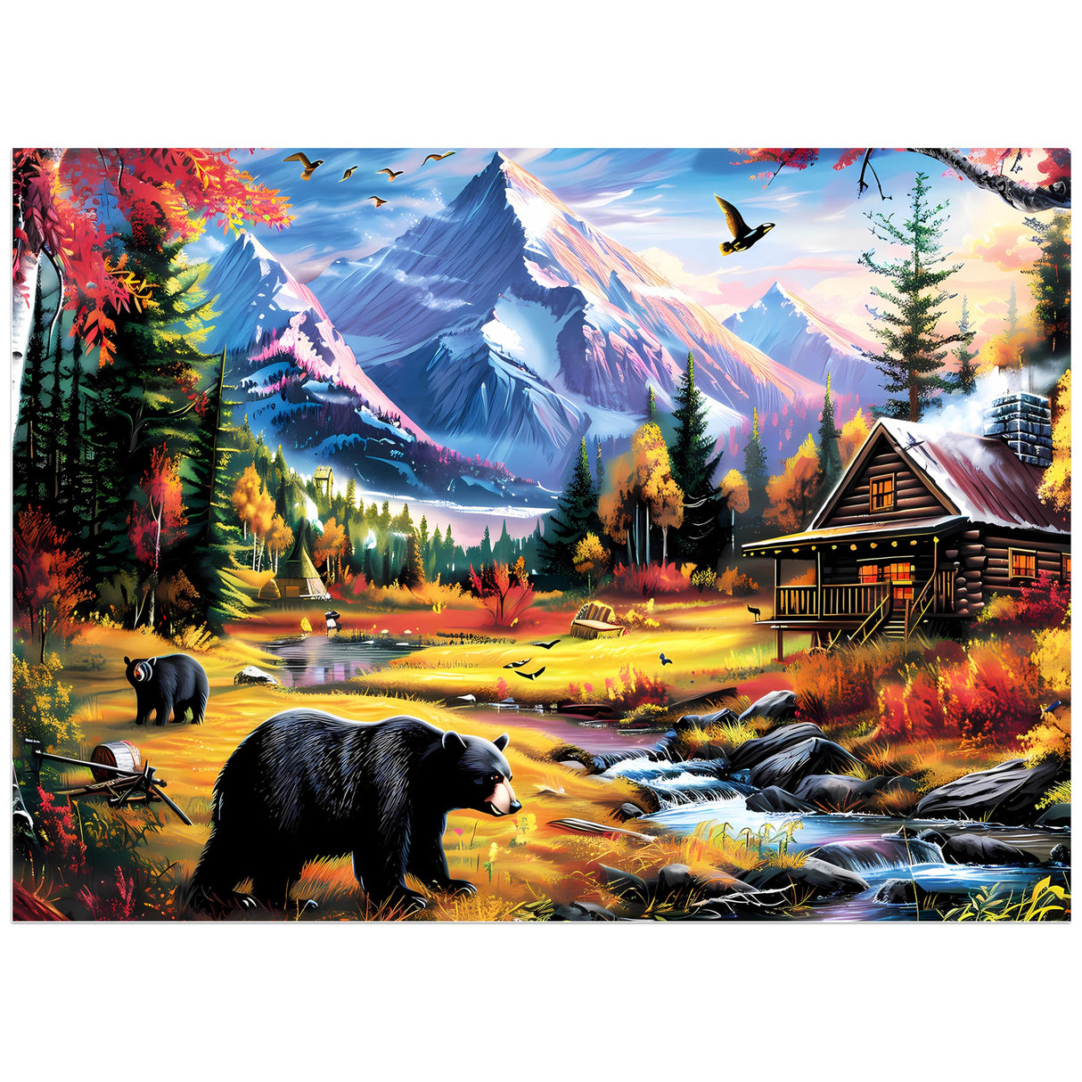 500 Pieces Jigsaw Puzzles for Adults Puzzle Bear Mountain Nature Puzzle for Children Elderly, Recycled Paper Puzzle 500 Pieces, Challenging Puzzle Family Game Great Gift for Friends, 20.5 x 15 Inch Jeacirio