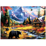 500 Pieces Jigsaw Puzzles for Adults Puzzle Bear Mountain Nature Puzzle for Children Elderly, Recycled Paper Puzzle 500 Pieces, Challenging Puzzle Family Game Great Gift for Friends, 20.5 x 15 Inch Jeacirio
