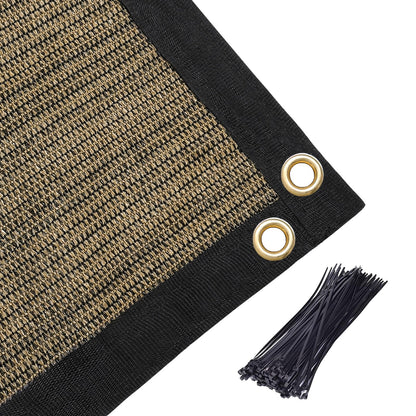 Amagenix 90% Pergola Shade Cover 11'X 18' Mocha Sun Shade Cloth with Grommets GN02 for Outdoor Garden Patio Porch, Commercial Grade 200 GSM - Cable Zip Ties Included (We Customized)