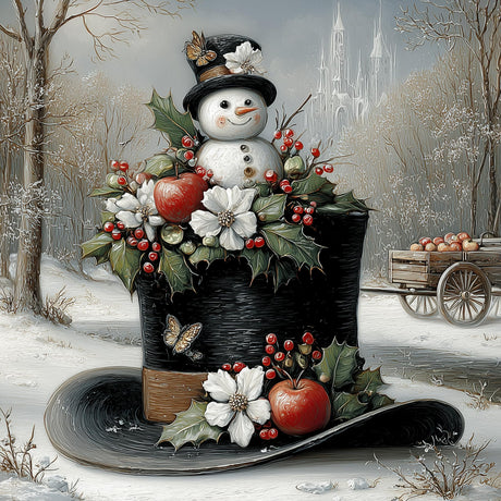 Christmas Diamond Art Kits for Adults，Snowman Diamond Painting Kits for Adult - 5D DIY Full Drill Diamonds Craft Kits for Home Wall Decor 14x 14inch WoodArtSupply