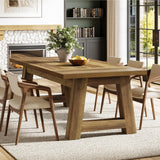 Tribesigns 70.5'' Long Dining Table for 6-8, Farmhouse Wooden Kitchen Table with Sturdy Legs, Large Rectangle Dinner Furniture for Home, Dining Room, Brown Tribesigns