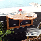 Safavieh PAT7045A Outdoor Collection Owens Natural teak wood Balcony Hanging Half Table SAFAVIEH