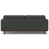 SIMPLIHOME Morrison 89-inch Wide Sofa in Charcoal Grey Woven-Blend Fabric, Handcrafted Mid-Century Modern Couch for Living Room or Family Room, Single Bench Cushion, Bolster Pillows SIMPLIHOME