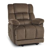 MCombo Zero Gravity Power Recliner Chair with Heat and Vibration Massage, Reclining Chair with USB Ports, Cup Holders for Living Room, Fabric R6233 (Brown) MCombo
