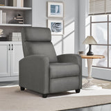 Yaheetech Fabric Recliner Chair Sofa Ergonomic Adjustable Single Sofa with Thicker Seat Cushion Modern Home Theater Seating for Living Room Matte Grey Yaheetech