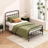 Kujielan Metal Bed Frame - Structurally Stable Heavy Duty Steel Slat Supported Twin Bed Frames,No Box Spring Needed for Easy Removal and Transport. Kujielan