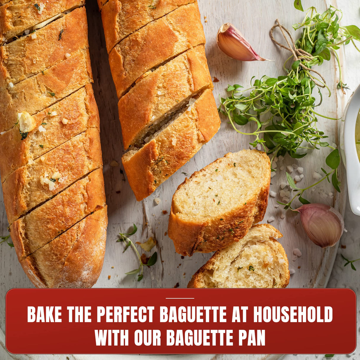 KITESSENSU Nonstick Baguette Pans for French Bread Baking, Perforated 2 Loaves Baguettes Bakery Tray, 15" x 6.3", Silver KITESSENSU