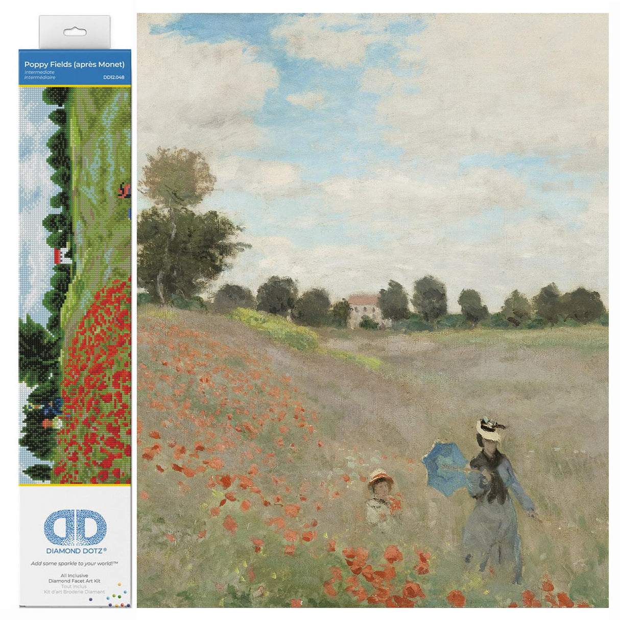 DIAMOND DOTZ Poppy Fields (apr?s Monet) Diamond Painting Kits for Adults - Diamond Art Kits a Relaxing Creative Craft Kit with Dotz Gems 22x16 DIAMOND DOTZ