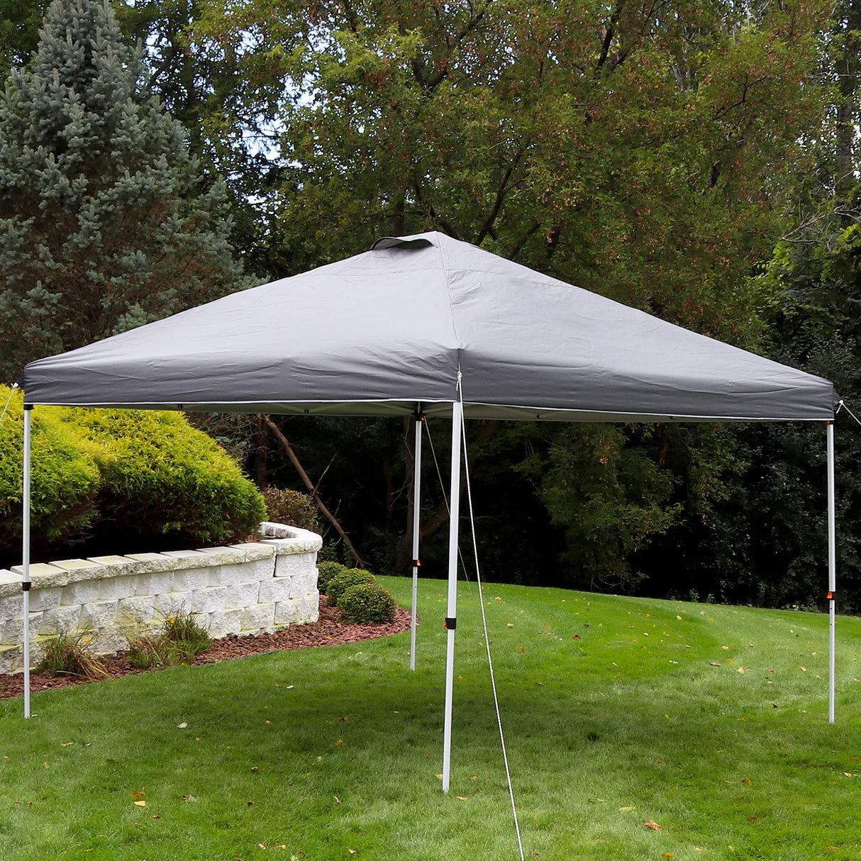 Sunnydaze Pop-Up Canopy Replacement Top - 12x12 Canopy Replacement Cover Only - Tent Shade Cover with Vent - Gray Sunnydaze