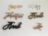Personalized Wedding Acrylic Place Cards Wooden Laser Cut Names Custom Place Name Settings Guest Names Escort Cards Calligraphy Names Modern New Font Customized Name Plaque Business Card Holders FranJohnsonHouse