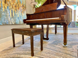 CPS Imports Genuine Leather Walnut Concert Grand Duet Piano Bench Stool with Music Storage CPS Imports