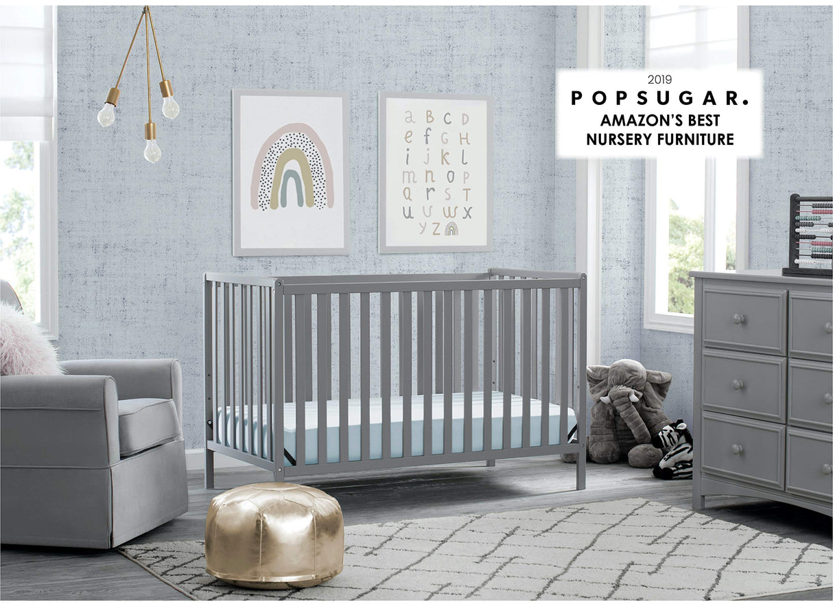 Delta Children Heartland 4-in-1 Convertible Crib - Greenguard Gold Certified, Grey Delta Children