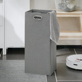 SoBuy Bathroom Slim Tall Cabinet with Removable Laundry Hamper Cupboard Storage Unit Tilt-Out Chest with Shelf, White BZR123-W SoBuy