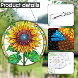 SKRYUIE Hanging Diamond Art Kits for Adults Pendant Sunflower, Special Shaped Crystal DIY Diamond Painting Kit, Acrylic Board Wreath Pendants Double Sided, Home Decor 7.6 x 7.6 Inch SKRYUIE