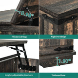 YITAHOME Farmhouse Lift Top Coffee Table, Square Wood Center Table with Large Hidden Storage Compartment for Living Room, Rustic Cocktail Table with Lift Top for Home Office,Dark Rustic Oak YITAHOME