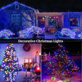 Eueasy Christmas Lights Outdoor, 1000 LED 344FT Fairy String Lights Plug in Waterproof with Remote, 8 Modes with Timer for Indoor Decorations Bedroom Xmas Tree Holiday House Party Decor Eueasy