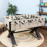 Sunnydaze Delano 54.5-Inch Indoor Foosball Table with Gray Distressed Wood Look Sunnydaze
