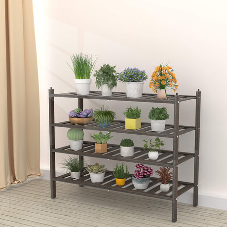 Dranixly Bamboo 2-Tier Shoe Rack Stackable Shoe Shelf Storage Organizer for Entryway, Hallway and Closet, 27.2"x11"x13.2" (Mocha) Dranixly