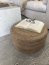 Scandilivin Homes Pouf Ottoman - 100% Natural Jute Braided- Footrest Pouf Hand Knitted - Traditional Cord Boho Pouffe - for The Living Room, Bedroom, Nursery, Patio, Lounge (20" x 20" x 10") S & L Homes