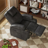Electric Power Lift Recliner Chair with Massage for Elderly Corduroy Fabric Recliner Single Sofa with Cup Holders, Side Pockets and Remote Control for Living Room Bedroom (Leathaire, Dark Gray) Furmax