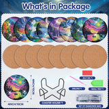 Sitsink Moon Landscape Diamond Art Coasters - 8 Pcs DIY Moon Landscape Northern Lights Adult Diamond Painting Coasters Kits with Holder for Adults Beginners Gift Crafts Supplies Sitsink