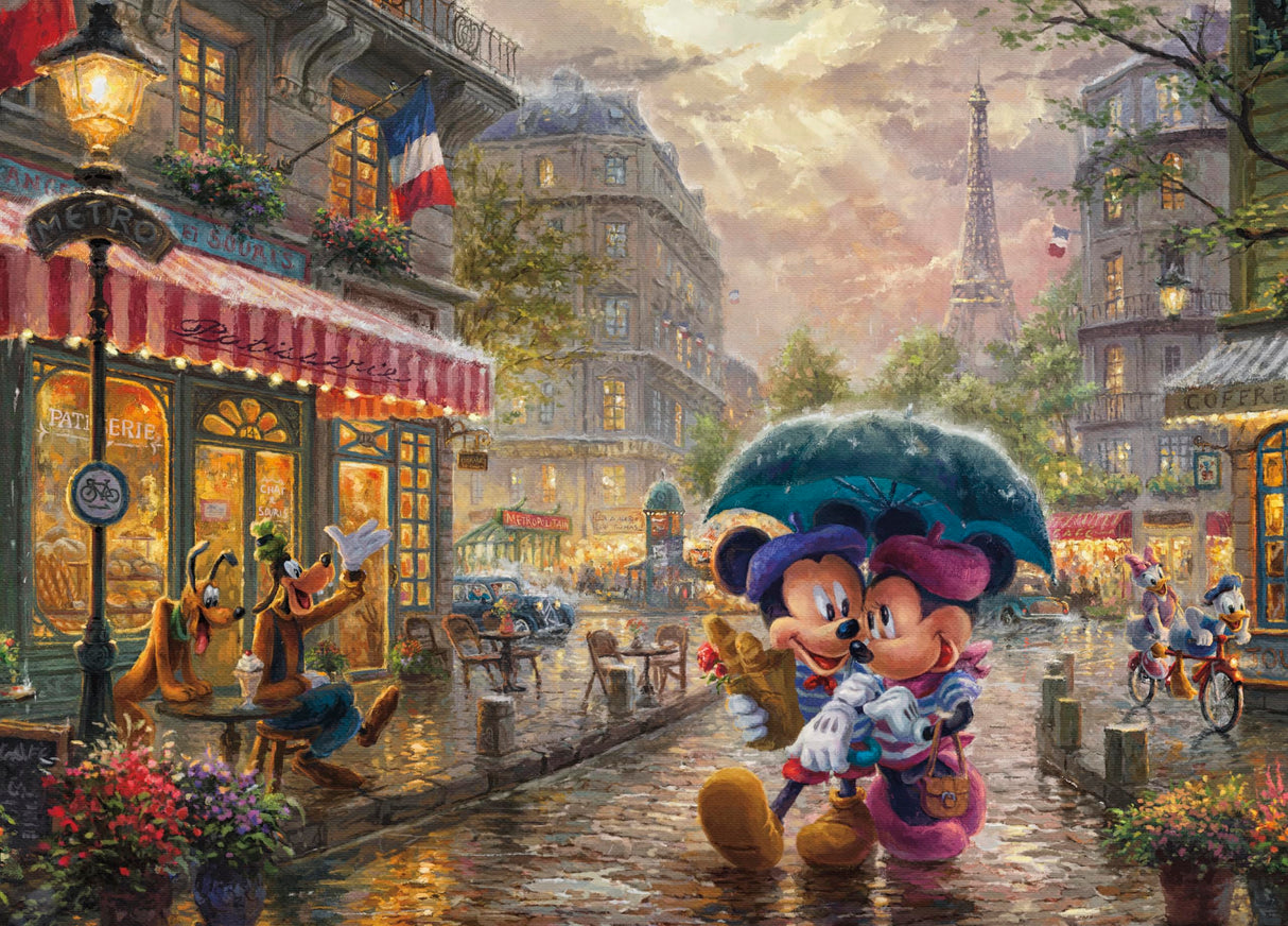 Ceaco - Thomas Kinkade - Disney - Mickey & Minnie in Paris - 1000 Piece Jigsaw Puzzle Ceaco
