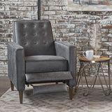 Christopher Knight Home Mervynn Mid-Century Modern Microfiber Recliner, Slate / Dark Espresso Christopher Knight Home