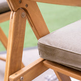 Cambridge Casual Miami Teak Wood Patio Dining Set with Cast Shale Cushion, Natural Teak/Cast Shale Cambridge Casual