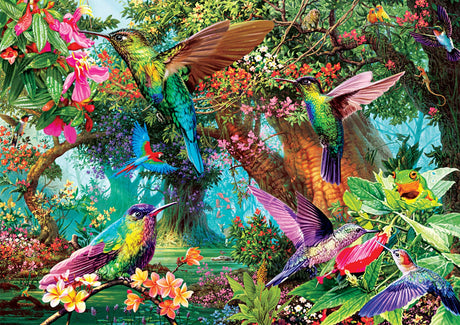 Buffalo Games - Hummingbird Garden - 500 Piece Jigsaw Puzzle with Hidden Images, Green Buffalo Games