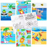 Dvbonike 24Pcs Summer Beach Coloring Books Including Watermelon Pineapple Coconut Flamingo DIY Art Drawing Patterns Pool Birthday Party Favors Gifts Home School Activity Supplies for Kids Boys Girls Dvbonike