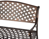 Balkene Home 61491 Patio Bench Cast Aluminum Lightweight Sturdy Bench Perfect for Relaxing Pause in Garden, Backyard Patio Basketweave Design - Antique Bronze Finish Patio Sense