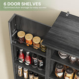 YITAHOME Pantry Cabinet, 71-Inch Tall Freestanding Storage Cabinet with 4 Drawers, Farmhouse Cupboard with Doors Storage, Adjustable Shelves, for Living Room, Dining Room, Gray Oak YITAHOME