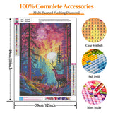 Offito Rainbow Sunset Diamond Art Kits for Adults, Forest Deer Diamond Painting Kits for Beginners, Fantasy Landscape DIY Full Drill Dots Gem Art Paint for Home Wall Decor 12 x 16 Inch Offito