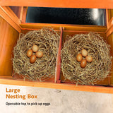 YOPTO 122" Wood Chicken Coop with Nesting Box,Outdoor Chicken Run W/Run&Perch,Wooden Large Hen House W/Ramp&Sliding Trays,Waterproof Poultry Cage W/Sloped Asphalt Roof,for Backyard Farm Use,Natural YOPTO