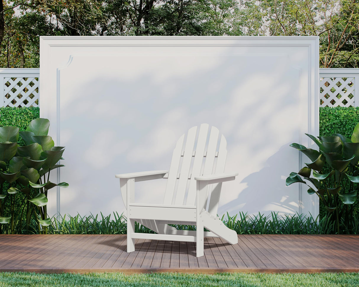 POLYWOOD AD4030WH Classic Outdoor Adirondack Chair, White Polywood