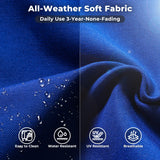 ovios 9 Pieces Patio Furniture Set, Outdoor Wicker Sectional Sofa with 42" Fire Pit Table Swivel Chair, Modern Modular Deep Seat Rattan Couch Conversation Sets, Navy Blue ovios