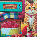 Extra Large Pieces Jigsaw Puzzles for Adults - 100 Piece Puzzles for Kids Ages 8-10 10-12 - Large Piece Puzzles for Seniors - Kitchen Kittens and Donuts Mulic