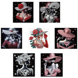 KUFWKEY 7PCS/Set 11.8x11.8 inch,Elegant Woman Diamond Art Kits for Adults,5D DIY Special Shape Crystal Partial Diamond Painting Kits,Mosaic Sparkling gem Art,Home Decor No Frame KUFWKEY