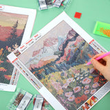 Yeaqee 4 Pcs Diamond Art Kits DIY Painting for Adult Aesthetic Wall Diamond Crafts Aesthetic Room Decor Cute Painting Pictures 5d Craft Wall Decor for Home 10 x 11.8''(Flower Mountain) Yeaqee