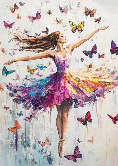 Dancing Girl Diamond Art Painting Kits for Adults - Full Drill Diamond Dots Paintings for Beginners, Round 5D Paint with Diamonds Pictures Gem Art Painting Kits DIY Adult Crafts Kits 12x16inch