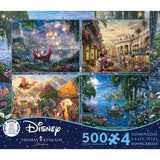Ceaco - 4 in 1 Multipack - Thomas Kinkade - Disney Dreams Collection - Tangled, Mickey and Minnie Mouse, Dumbo, & The Little Mermaid - (4) 500 Piece Jigsaw Puzzles , Blue Ceaco