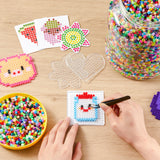 INSCRAFT 2 Buckets of Fuse Beads, 46,000 pcs 5mm Iron Beads for Kids Crafts, 30 Colors with 6 Pegboards, 10 Ironing Paper, 20 Patterns, Gifts for Birthday Christmas, Multicolor Refill Kit INSCRAFT