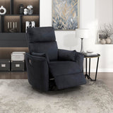 Lexicon Modern Swivel Glider Recliner Chair, Nursery Glider, Corduroy Fabric Upholstery Recliner with 2 Lumbar Pillows, Manual Reclining Sofa Chair for Living Room/Office/Apartment, Black Lexicon