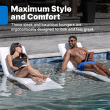 Step2 Vero Pool Lounger, Fade-Resistant, Waterproof Patio Furniture, Pool Lounge Chair for Sun Shelf, Use in Pools with Shelves Up to 9-Inches Deep or Outside Pool Deck, Weighted, White Step2