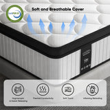 12 Inch King Size Mattress - 2025 Upgraded Hybrid Cooling Gel Memory Foam & Pocket Coils, Medium Firm Mattress in a Box for Back Neck Pain Relief, Motion Isolation, Edge Support, CertiPUR-US Certified VIPNOW